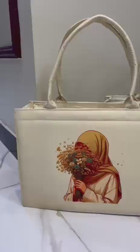 Hijabi Girl Illustration Handbag